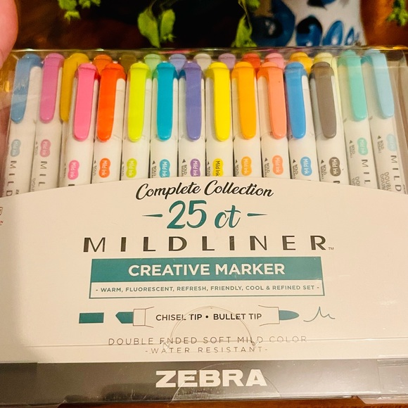 Other - Zebra 25ct. Midliner Dual-Tip Creative Markers. Assorted Colors. NWT